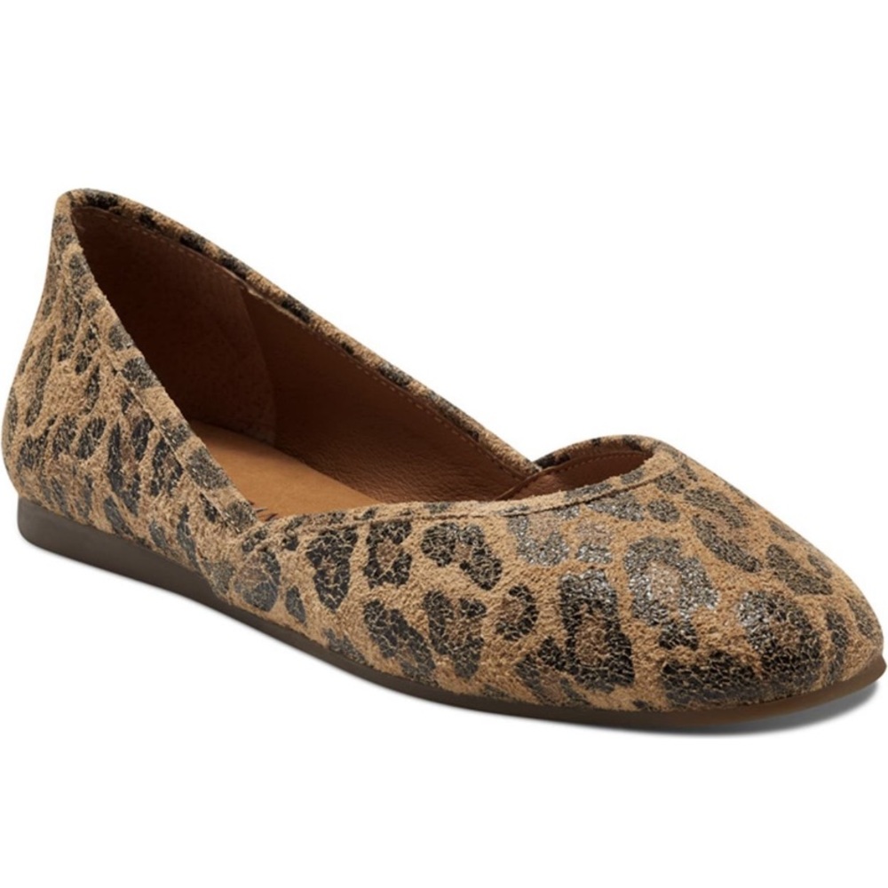 Lucky Brand Ameena Flats Beige Leopard Print